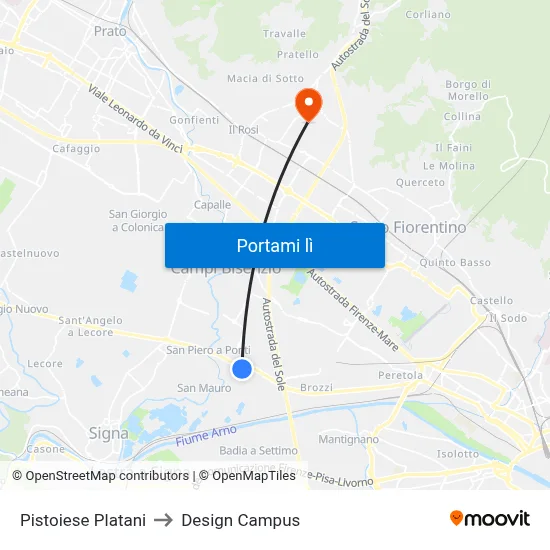Pistoiese Platani to Design Campus map