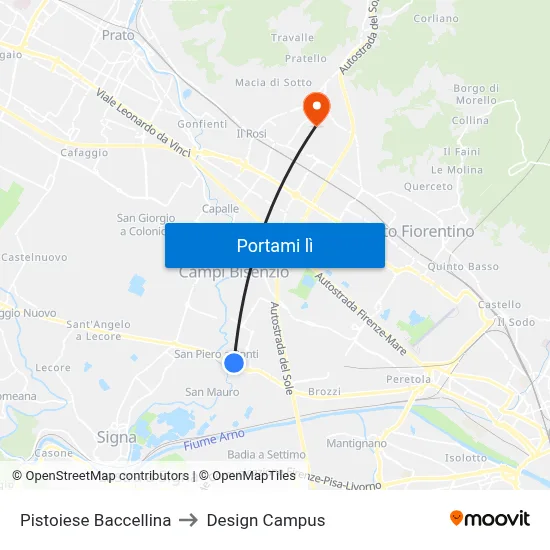 Pistoiese Baccellina to Design Campus map