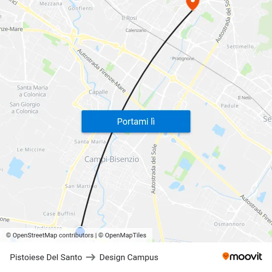 Pistoiese Del Santo to Design Campus map