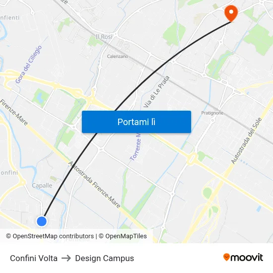 Confini Volta to Design Campus map