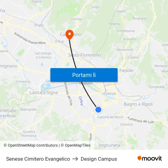 Senese Cimitero Evangelico to Design Campus map