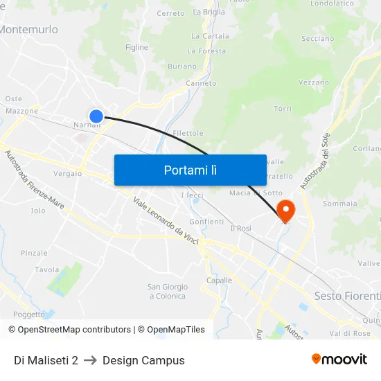 Di Maliseti 2 to Design Campus map
