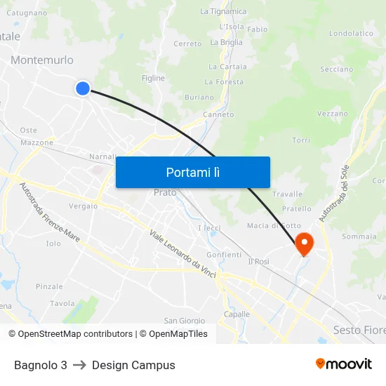 Bagnolo 3 to Design Campus map
