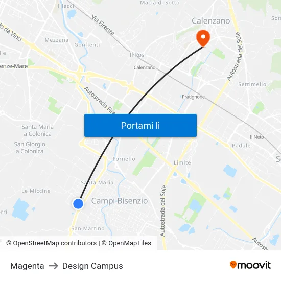 Magenta to Design Campus map