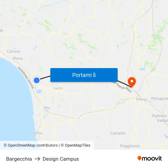 Bargecchia to Design Campus map