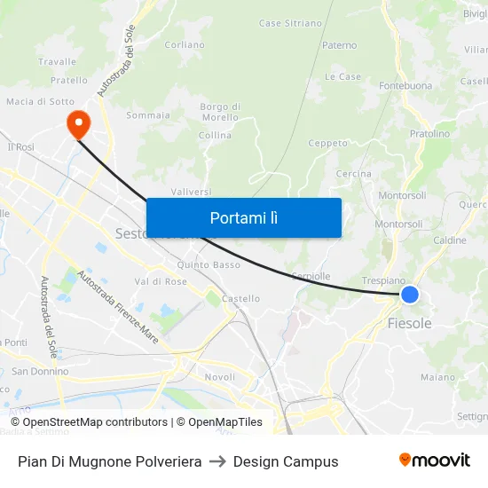 Pian Di Mugnone Polveriera to Design Campus map
