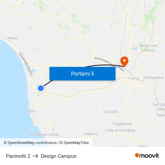 Pacinotti 2 to Design Campus map