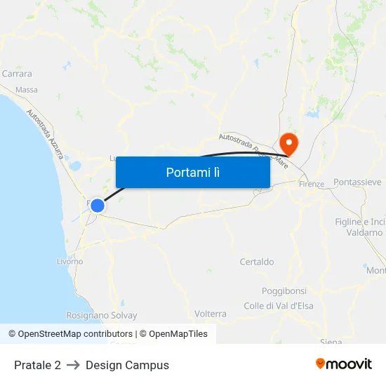 Pratale 2 to Design Campus map