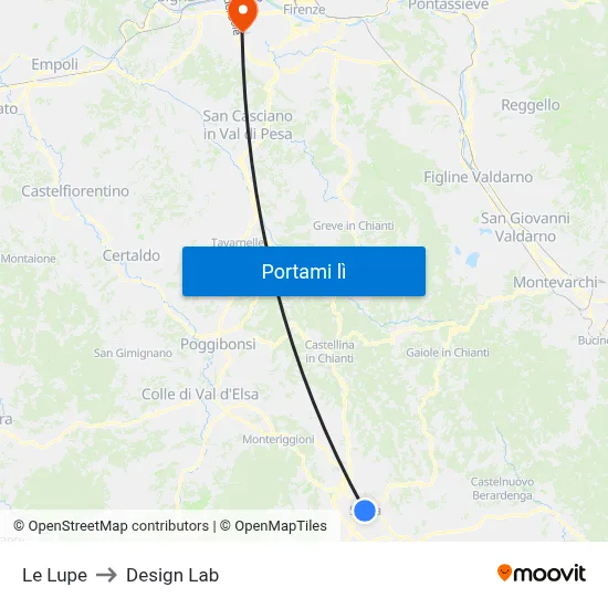 Le Lupe to Design Lab map