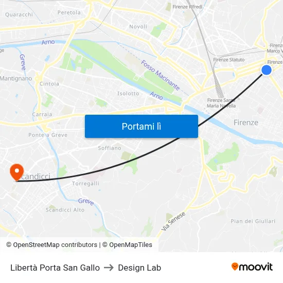 Libertà Porta San Gallo to Design Lab map