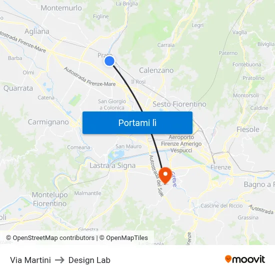 Via Martini to Design Lab map