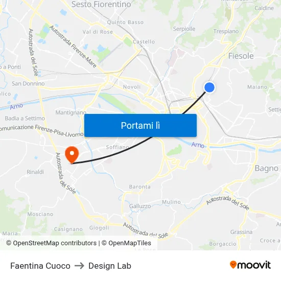 Faentina Cuoco to Design Lab map