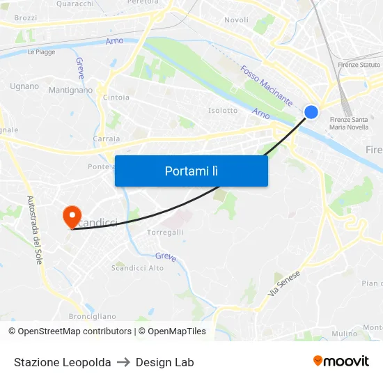 Stazione Leopolda to Design Lab map