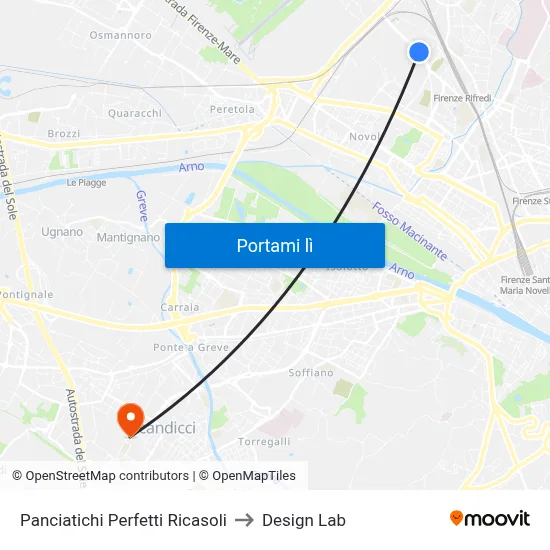 Panciatichi Perfetti Ricasoli to Design Lab map