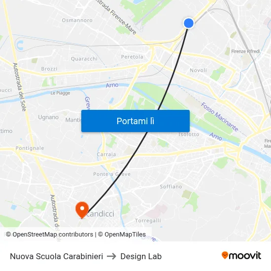 Nuova Scuola Carabinieri to Design Lab map