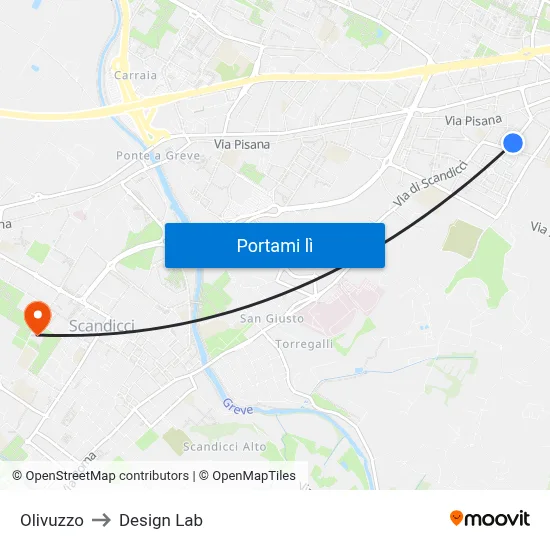 Olivuzzo to Design Lab map