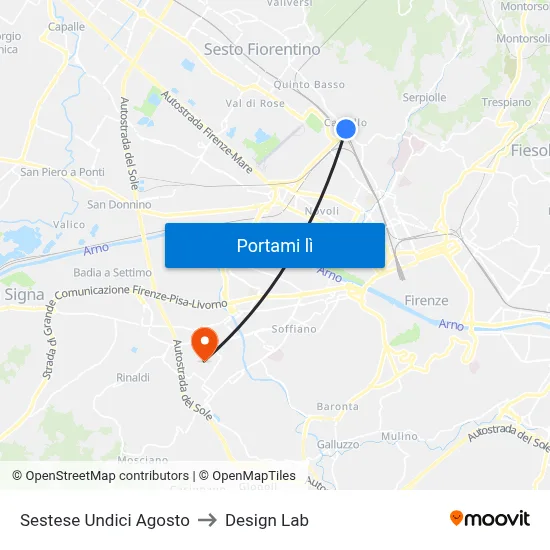 Sestese Undici Agosto to Design Lab map