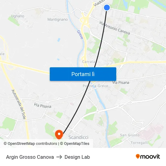 Argin Grosso Canova to Design Lab map