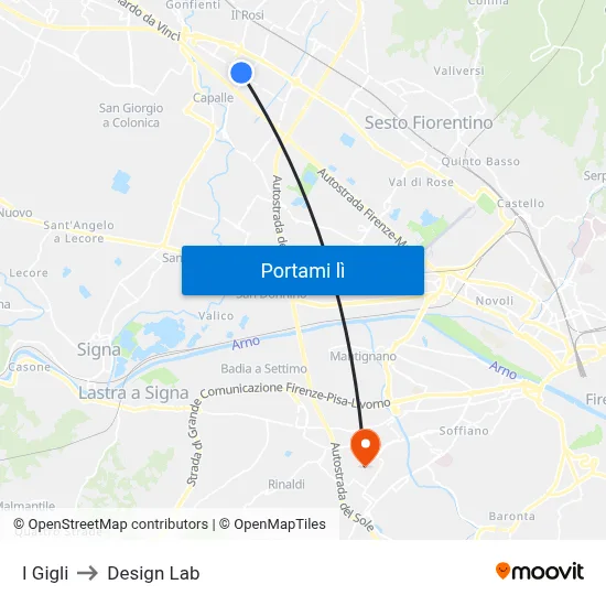 I Gigli to Design Lab map