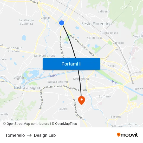 Tomerello to Design Lab map