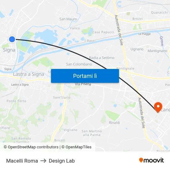 Macelli Roma to Design Lab map