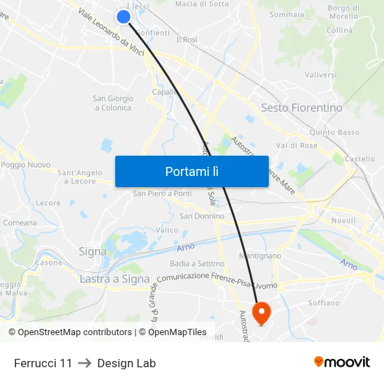 Ferrucci 11 to Design Lab map