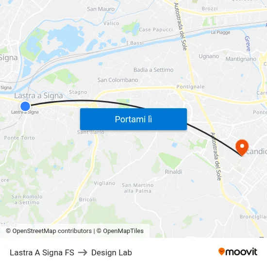 Lastra A Signa FS to Design Lab map