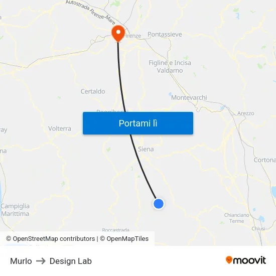Murlo to Design Lab map
