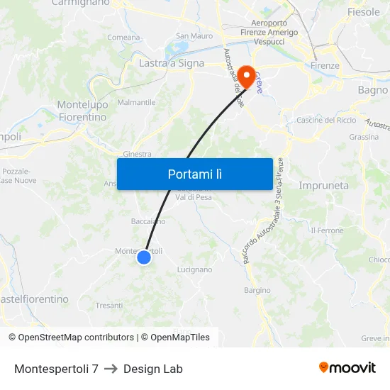 Montespertoli 7 to Design Lab map