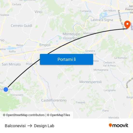 Balconevisi to Design Lab map