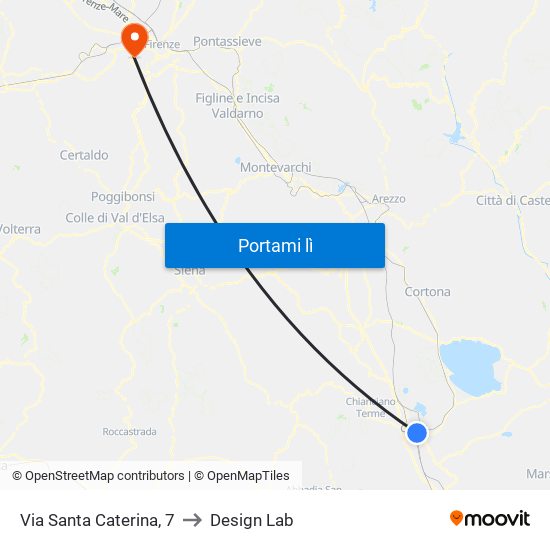 Via Santa Caterina, 7 to Design Lab map