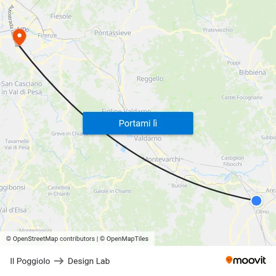 Il Poggiolo to Design Lab map