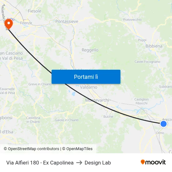 Via Alfieri 180 - Ex Capolinea to Design Lab map