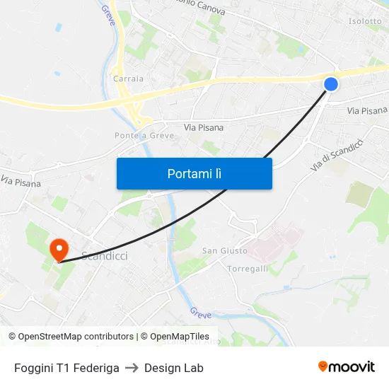 Foggini T1 Federiga to Design Lab map