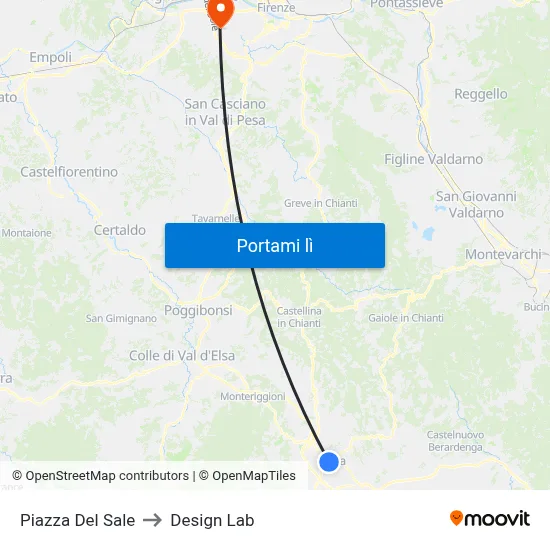 Piazza Del Sale to Design Lab map