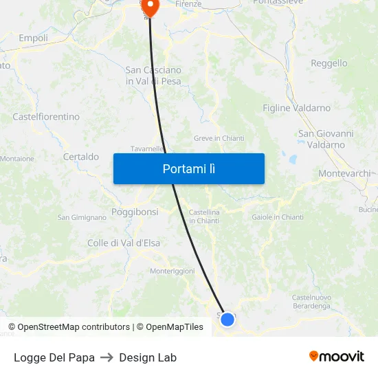 Logge Del Papa to Design Lab map