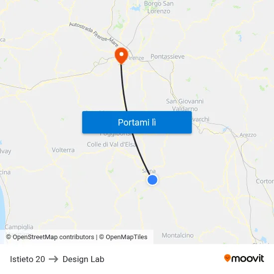 Istieto 20 to Design Lab map