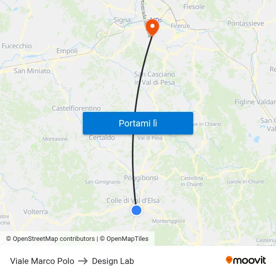 Viale Marco Polo to Design Lab map