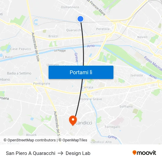 San Piero A Quaracchi to Design Lab map