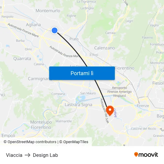 Viaccia to Design Lab map