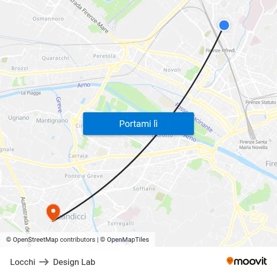 Locchi to Design Lab map