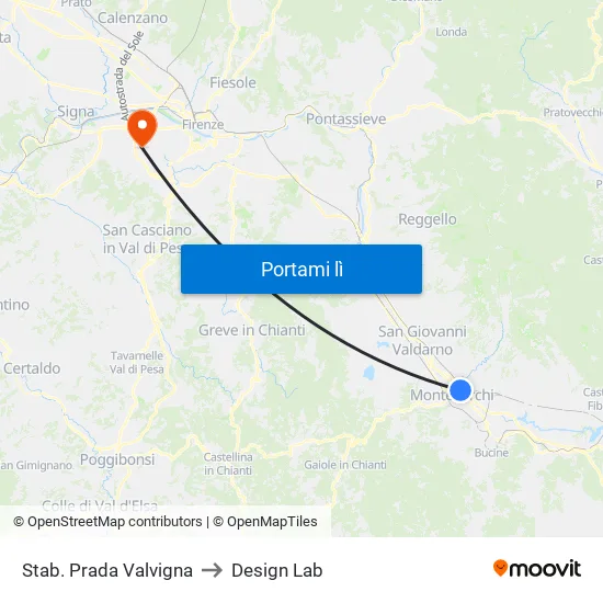 Stab. Prada Valvigna to Design Lab map