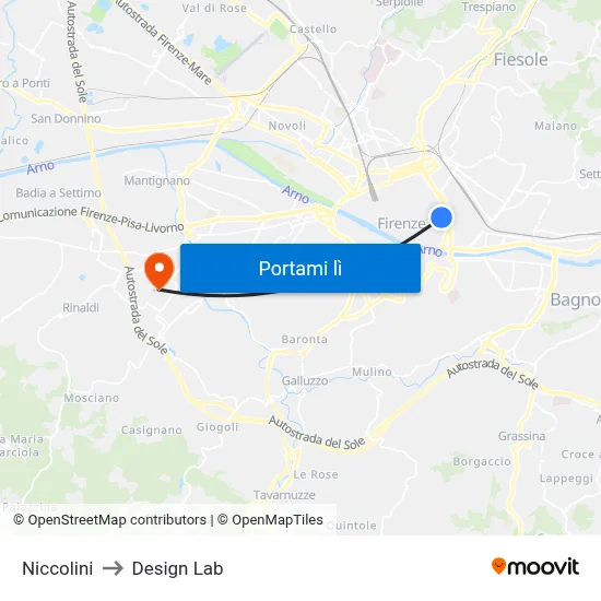 Niccolini to Design Lab map