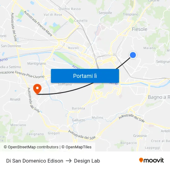 Di San Domenico Edison to Design Lab map