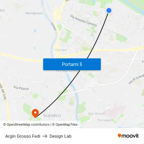 Argin Grosso Fedi to Design Lab map