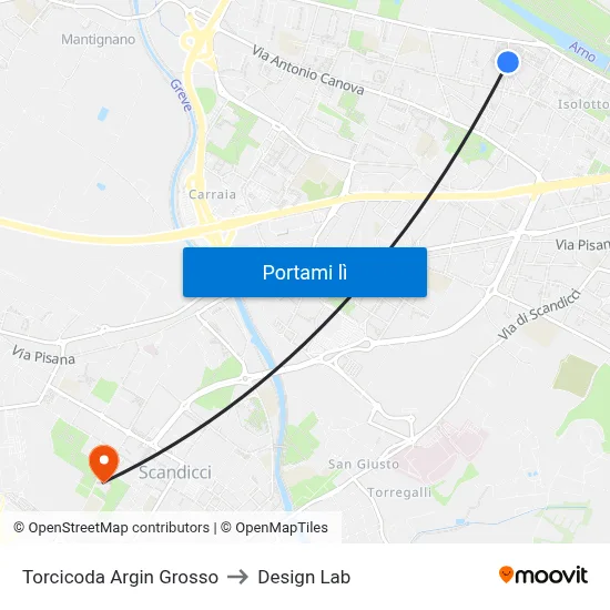Torcicoda Argin Grosso to Design Lab map