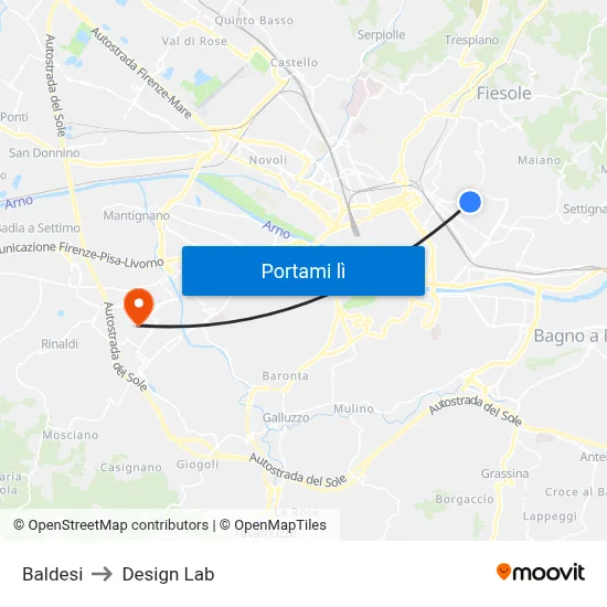 Baldesi to Design Lab map