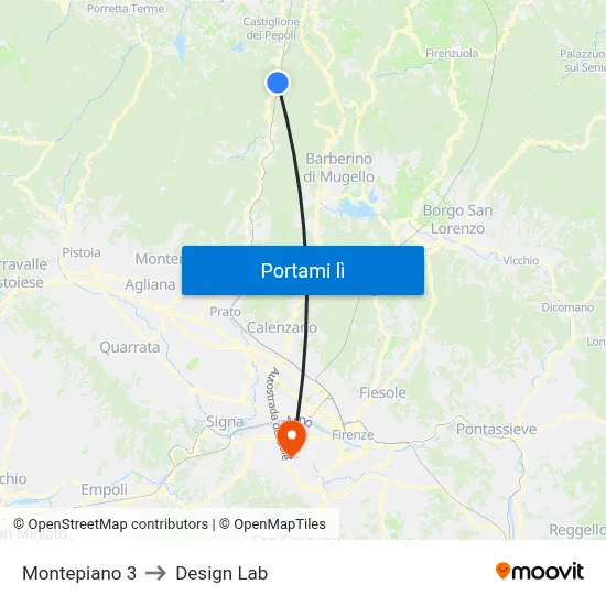 Montepiano 3 to Design Lab map