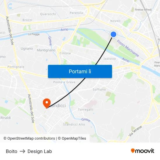 Boito to Design Lab map