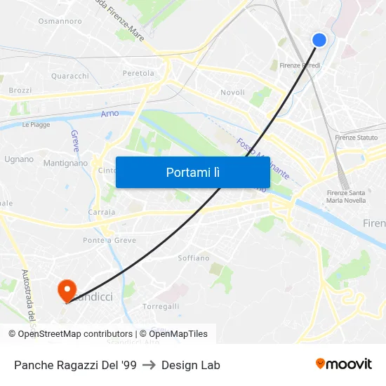 Panche Ragazzi Del '99 to Design Lab map